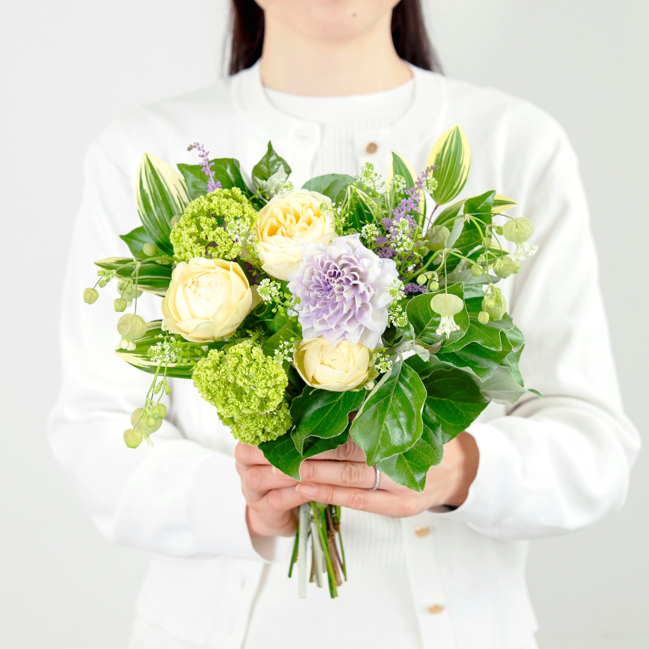 【受注販売】春色と新緑をぎゅっと束ねた母の日ブーケ(生花)