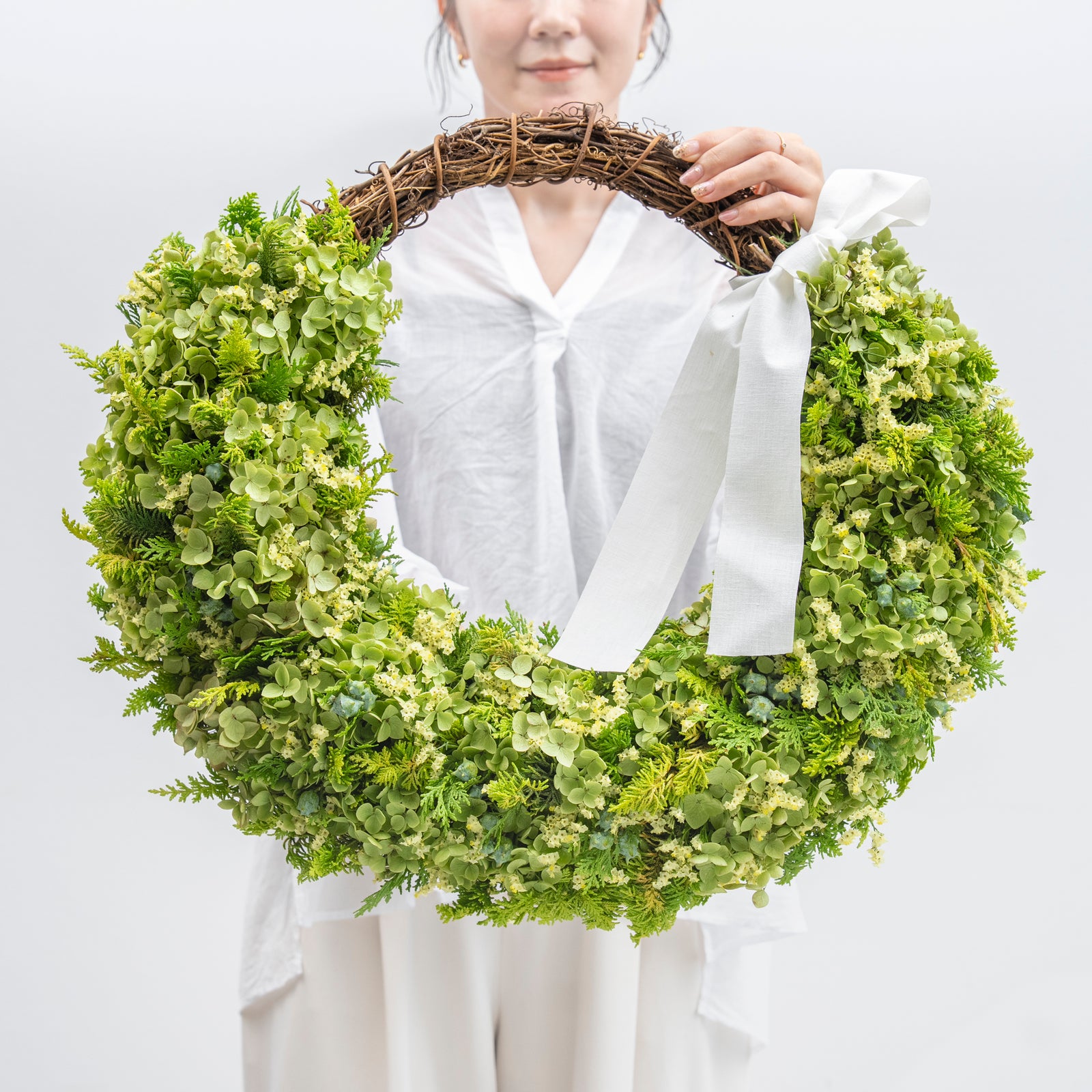 【受注販売】夏の枝ものでつくったグリーンサマーリース(生花)