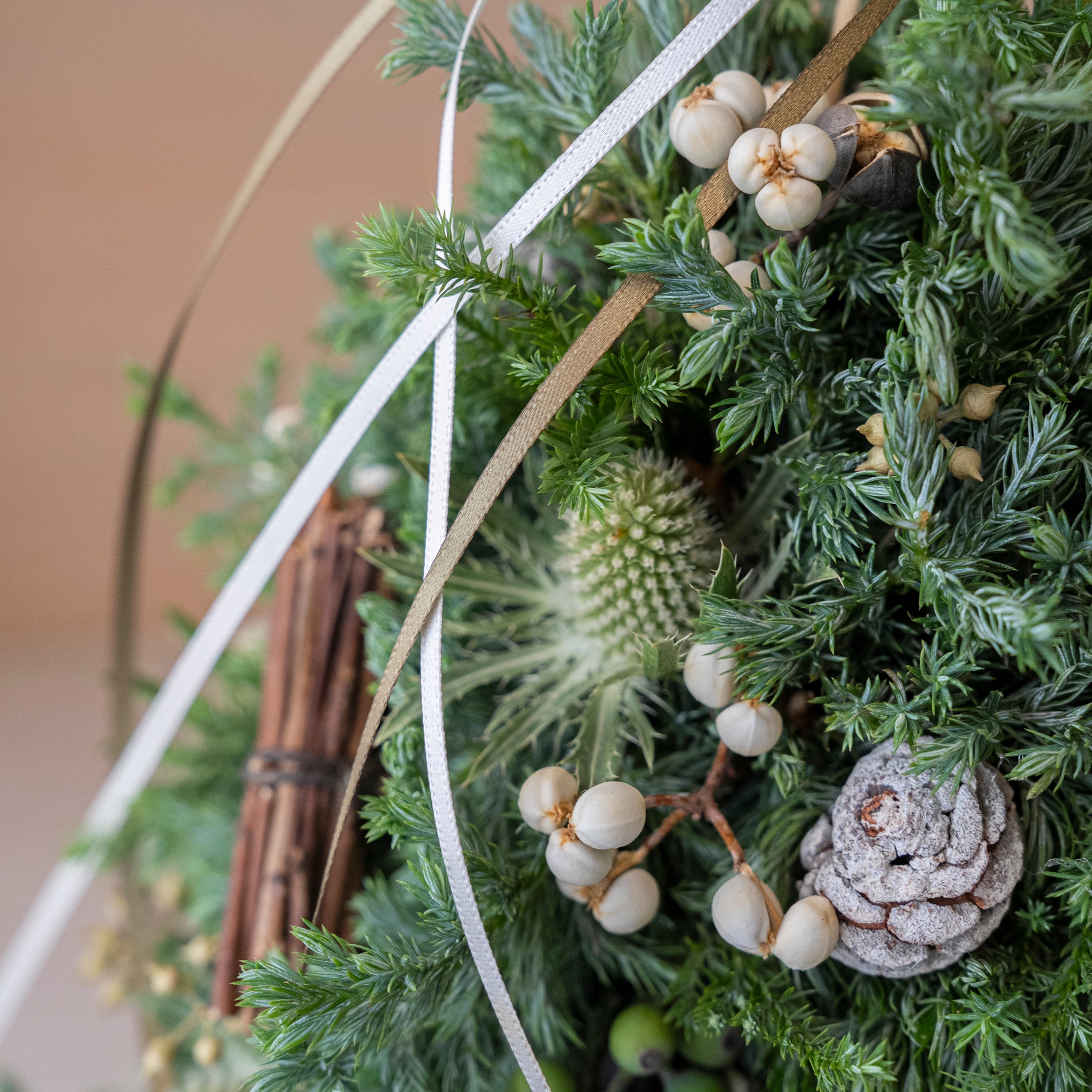 【受注販売】ナチュラル&シックなスタンドミニツリー(生花)