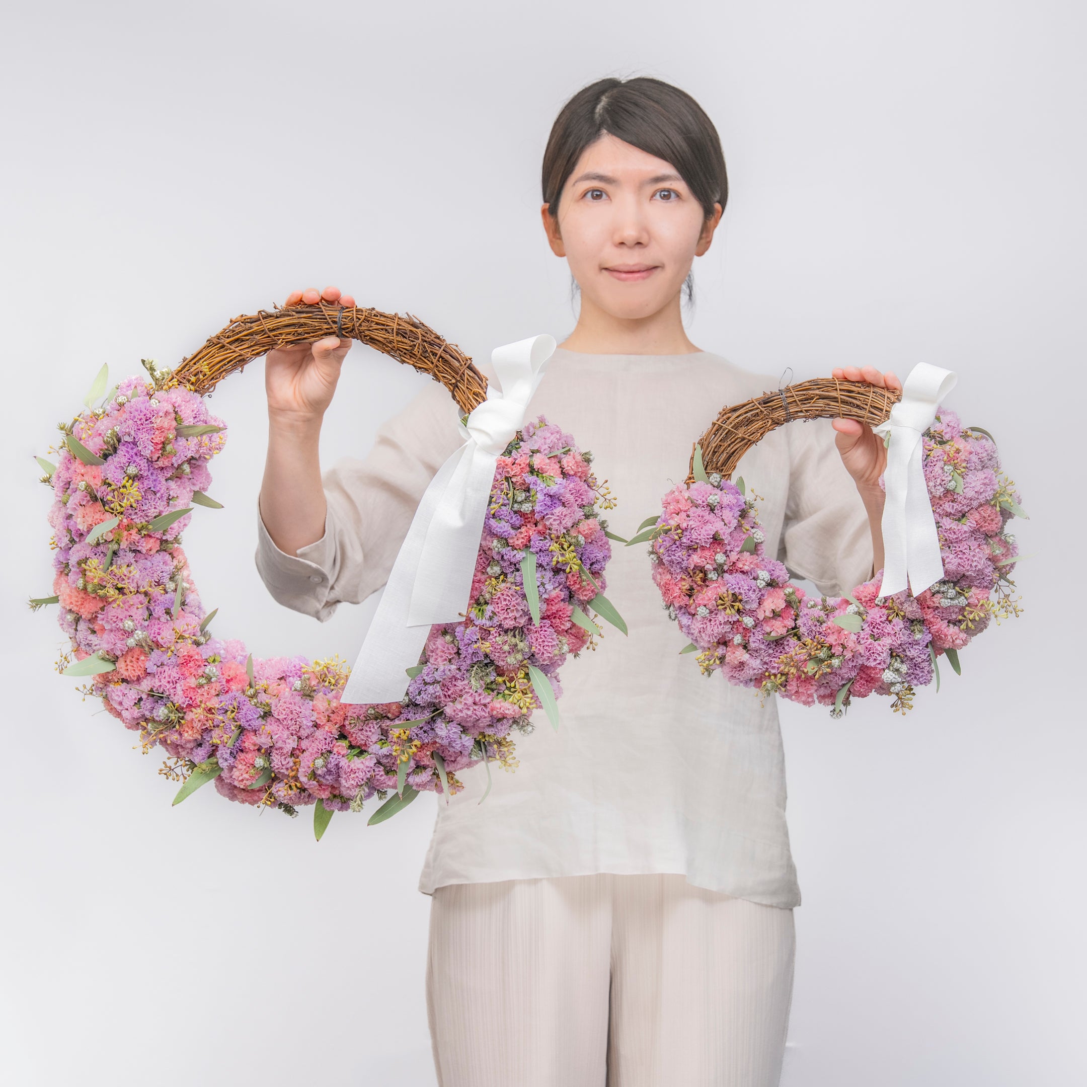 【受注販売】たっぷりのスターチスでつくった母の日リース(生花)