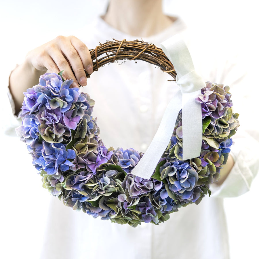 【受注販売】秋の始まりを告げるアンティークアジサイリース(生花)