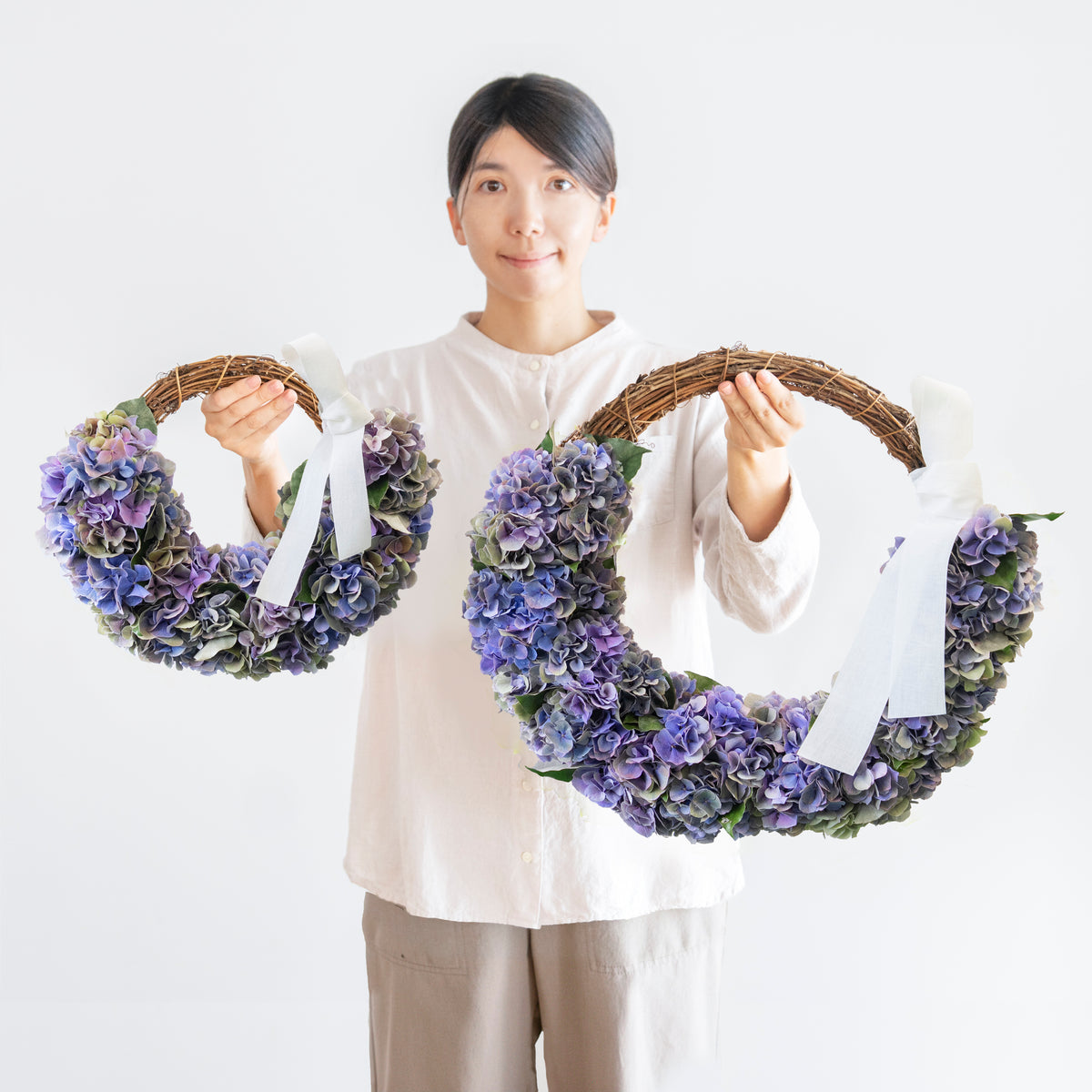 【受注販売】秋の始まりを告げるアンティークアジサイリース(生花)