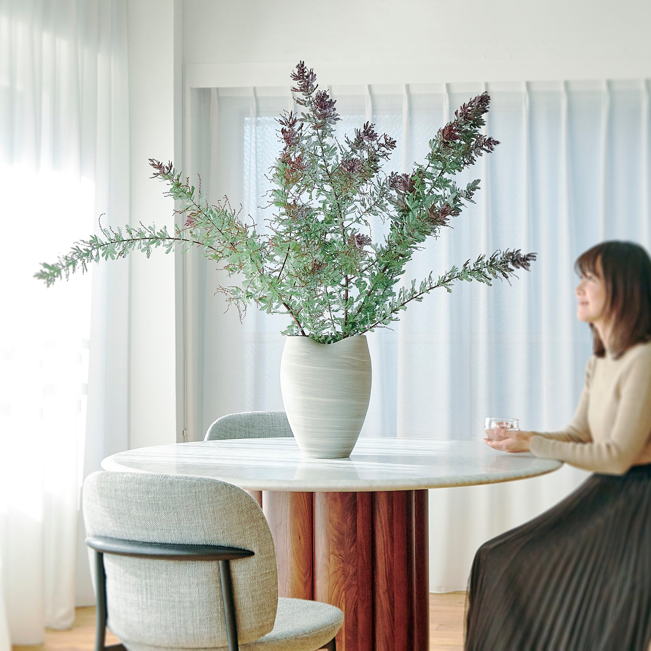 【先行販売】EDA POD ながれ | 水替えしやすい壺型の枝もの花器