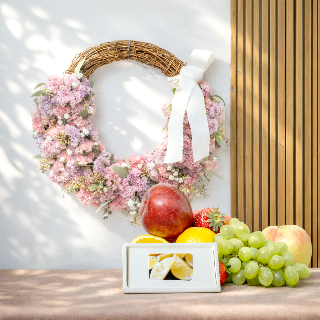 【受注販売】たっぷりのスターチスでつくった母の日リース(生花)