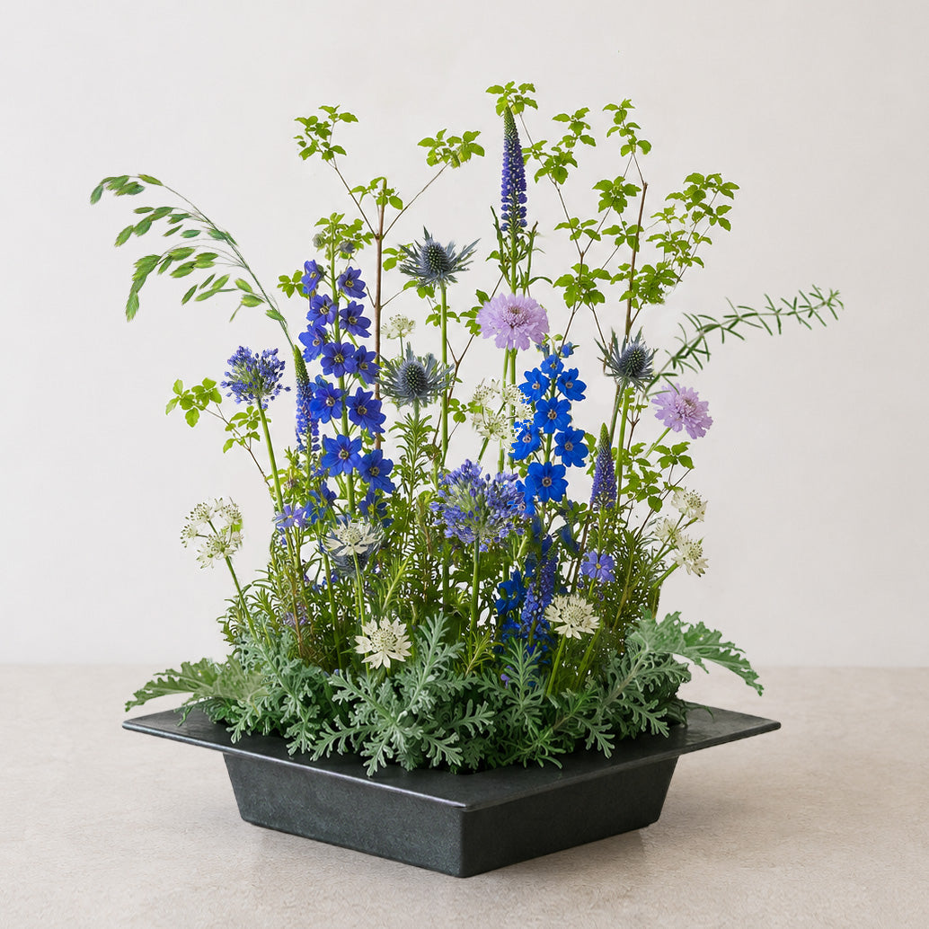 四季とフラワーアレンジレッスン《6〜7月:夏の四方見パラレルアレンジ》@SiKiTO CAFE 日本橋店