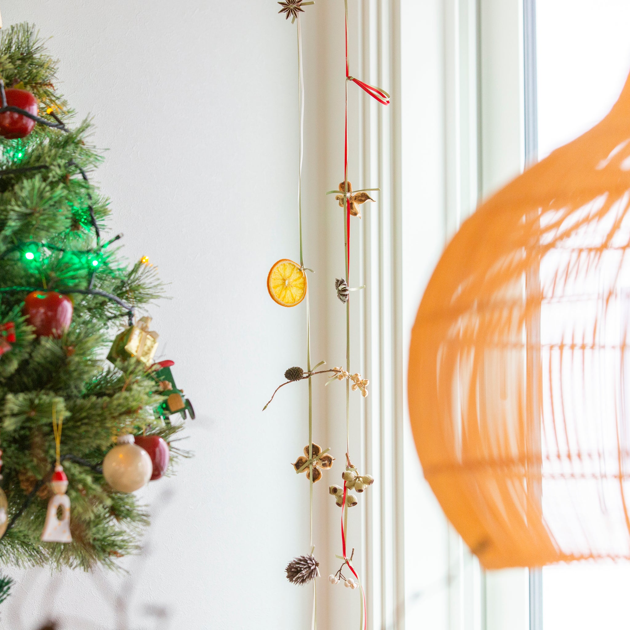 【受注販売】ドライ花材を結いつけたボタニカルガーランド