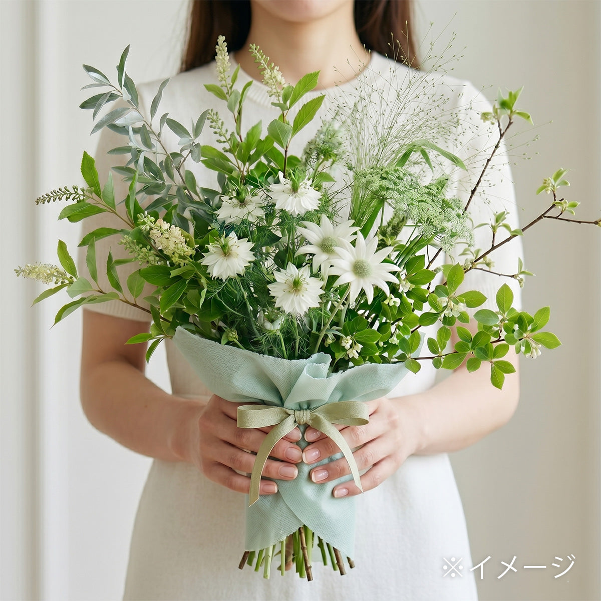 四季とフラワーアレンジレッスン《5月：新緑のシャンペトルブーケ》@SiKiTO CAFE 日本橋店