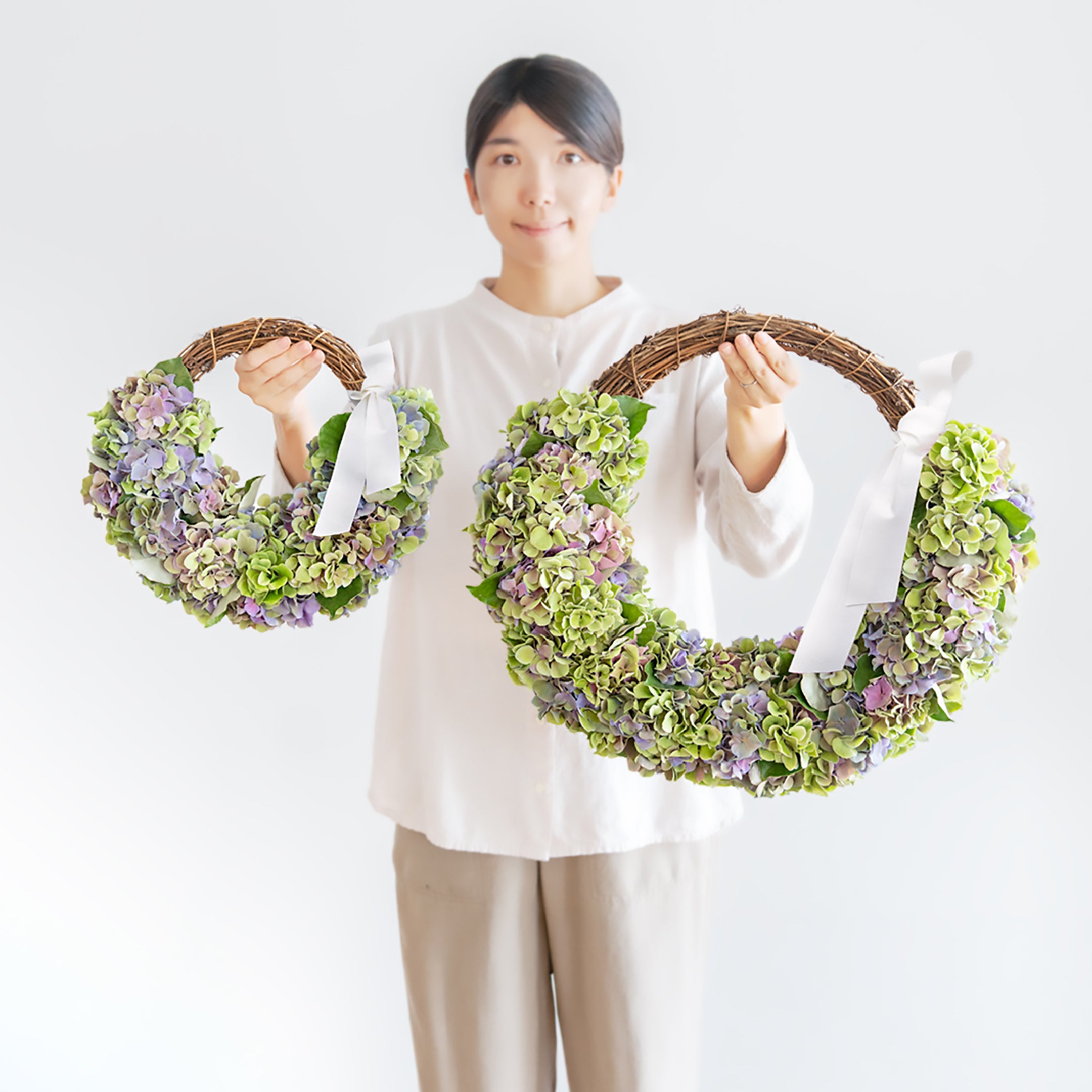 受注販売】秋の始まりを告げるアンティークアジサイリース（生花）
