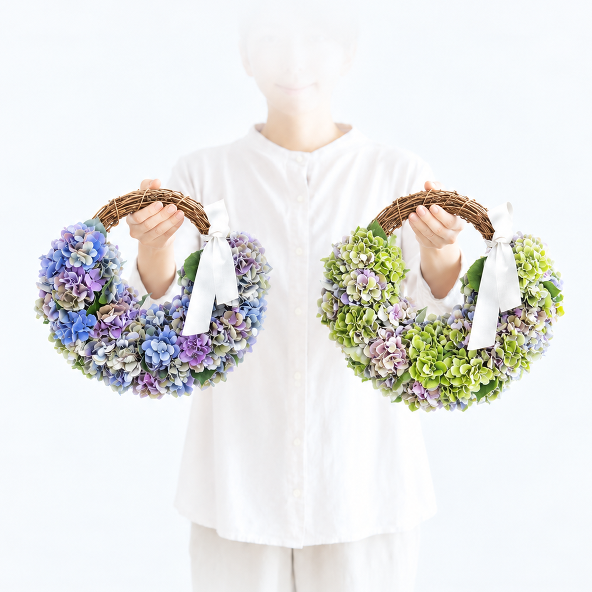 受注販売】秋の始まりを告げるアンティークアジサイリース（生花）